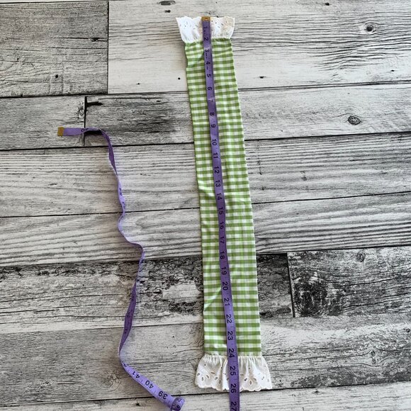 Vintage Apron Gingham Eyelet Ruffle Trim Square Neck Cottagecore Coquette Top - Picture 11 of 12